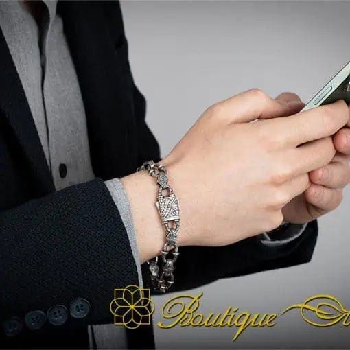 Exclusive Design Engraved Chain Bracelet For Men No:11 - Image 6