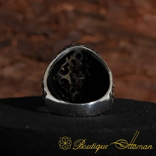 Oval Feroza Stone Silver Ring - Image 5