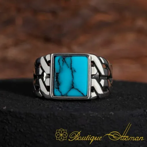 Square Modern Ferooza Men Ring - Image 4