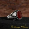 Red Aqeeq Pinky Finger Ring