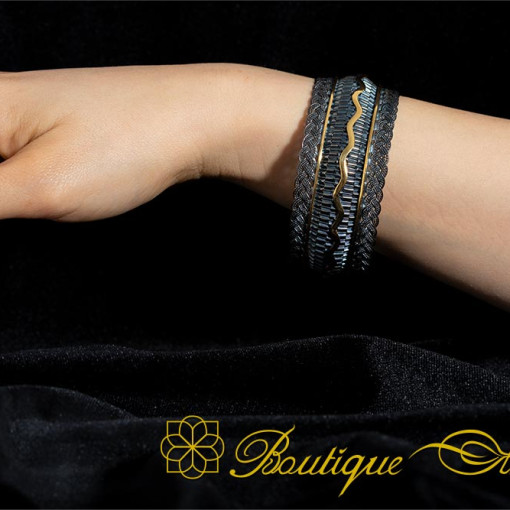 Ottoman Design Wavy Line Cuff Bracelet For Women - Image 5