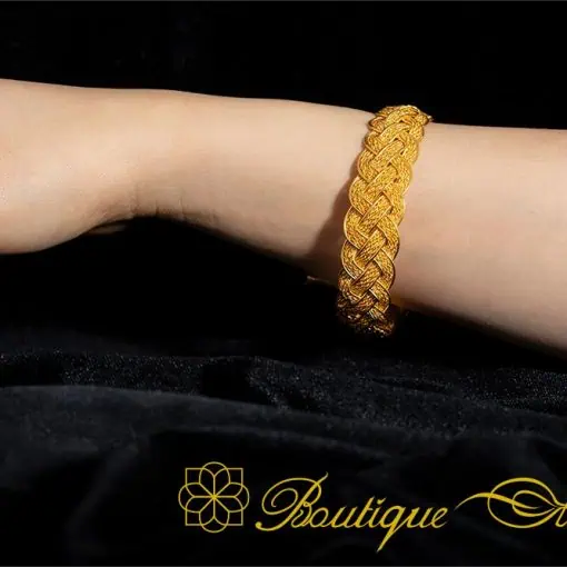 Ottoman Design Golden Cuff Bracelet For Women - Image 5