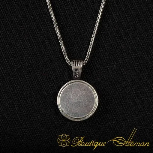 Tughra Round Taweez Silver Necklace - Image 4
