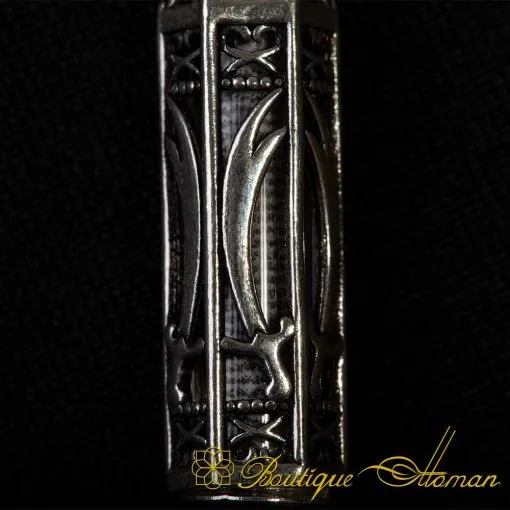 Swords Cylinder Taweez Silver Necklace - Image 4