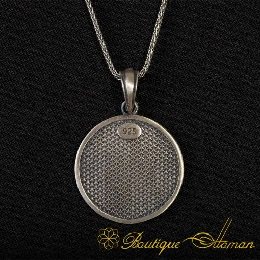 Seal of Solomon Islamic Round Silver Necklace No:2 - Image 3