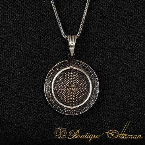 Seal of Solomon Islamic Round Silver Necklace No:7 - Image 4