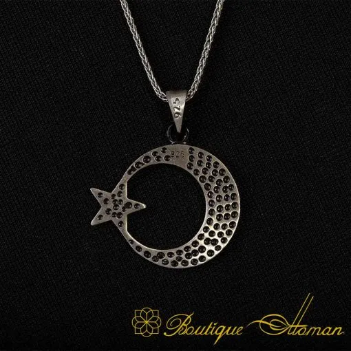 Crescent Star Islamic Silver Necklace - Image 3