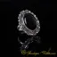 Black Aqeeq Filigree Silver Women Ring