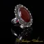 Red Yemeni Aqeeq Filigree Silver Women Ring