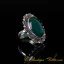 Green Aqeeq Filigree Silver Women Ring