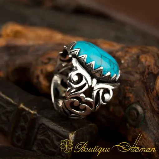 Ela Collection Turquoise Silver Ring - Image 4
