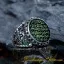Evil Eye Protection Surah Al-Qalam Green Aqeeq Ring