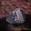 Exclusive Cut Black Carbon Silver Ring