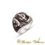 Exclusive Cut Black Onyx Silver Men Ring With Alif Waw