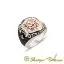 Exclusive Cut Nacre Silver Men Ring With Coat of Arms