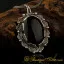 Filigree Handmade Black Aqeeq Silver Pendant