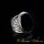 Filigree Handmade Ring with Flat Black Aqeeq