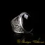 Filigree D Shape Black Aqeeq Handmade Ring
