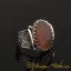 Hun Collection Flat Red Agate Silver Men Ring