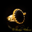Black Aqeeq Hand Made Simple Women Ring (Gold Plated)