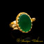 Green Aqeeq Hand Made Simple Women Ring (Gold Plated)