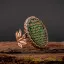 Green Aqeeq Ayat Al Kursi Women Ring (Rose Gold)