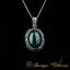 Green Aqeeq D Shape Hand Engraved Pendant
