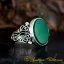 Green Aqeeq Filigree Sides Women Ring