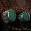 Green Aqeeq Handmade Women & Men Couple Rings Set