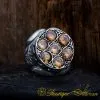 Handcraft Citrine Pieces Round Men Ring