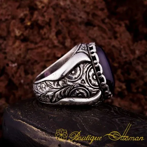 Handcraft Classic Amethyst Men Ring - Image 3
