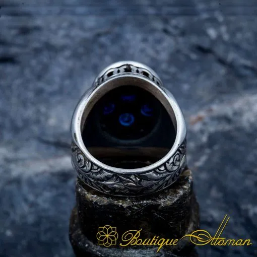 Handcraft Sapphire Pieces Men Ring - Image 4