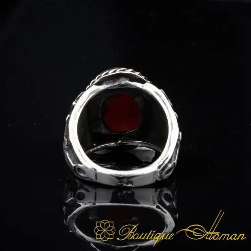 Hasbiyallahu La Ilahe Illa Hu Red Yemeni Aqeeq Ring - Image 5