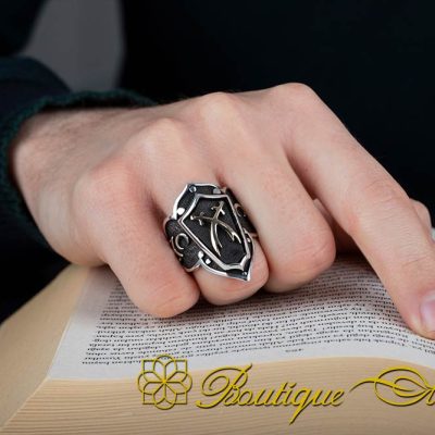 Heritage Collection Adjustable Thumb Ring With Crossed Swords - Image 5