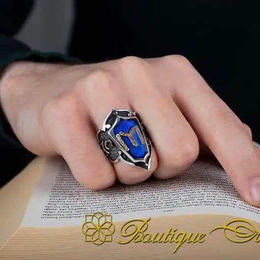 Heritage Collection Blue Mina Adjustable Thumb Ring With Kayi Tribe - Image 5