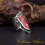Heritage Collection Red Mina Adjustable Thumb Ring With Crescent Star