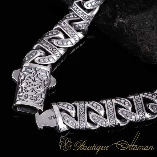 Special Design Silver Chain Bracelet For Men No:2 - Image 3