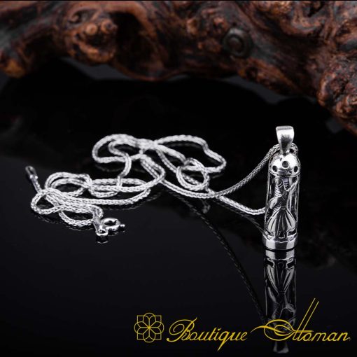 Dervish Cylinder Taweez Silver Necklace - Image 4