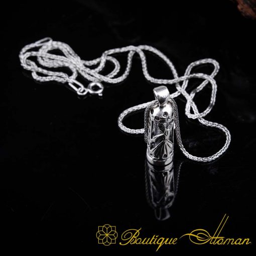 Dervish Cylinder Taweez Silver Necklace - Image 5