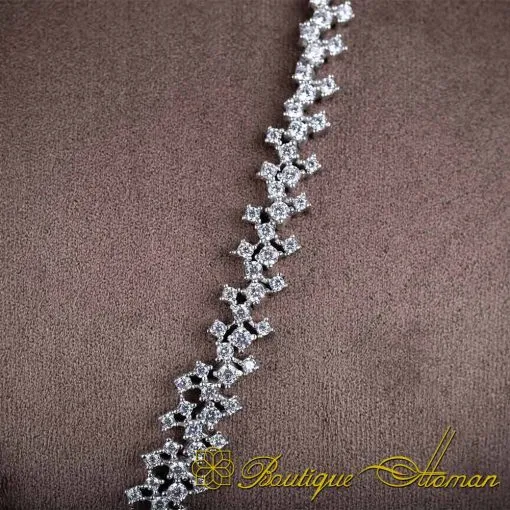 Elegant White Zircon Bridal Silver Jewelry Set - Image 4