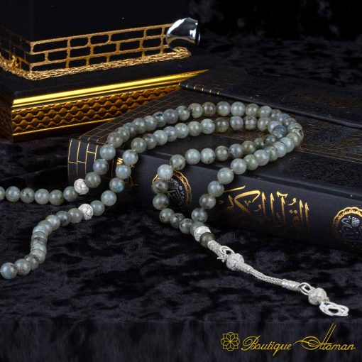 Labradorite 99 Beads Silver Kazaz Misbaha - Image 3