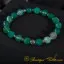 Striped Agate Green Faceted Beaded Elastic Bracelet