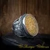 Islamic Yellow Aqeeq Ayetel Kursi Ring  آية الكرسي خاتم
