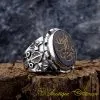 Kefâ Bil-Mevt Vaizan Black Aqeeq Islamic Ring كَفَى بِالْمَوْتِ وَاعِظًا
