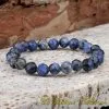 Lapis Lazuli Faceted Cut Elastic Beaded Bracelet