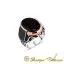 Micro Zircon Detailed Black Onyx Silver Men Ring