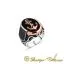 Micro Zircon Detailed Black Onyx Silver Men Ring With Anchor Figure