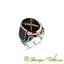 Micro Zircon Detailed Black Onyx Silver Men Ring With Crossed Swords
