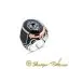 Micro Zircon Detailed Blue Amber Silver Men Ring