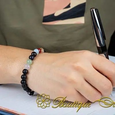Mixed Gemstones Adjustable Beaded Bracelet - Image 4